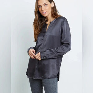 Rails Charcoal Satin Blouse